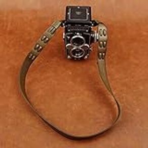 Cam-in Adjustable Real Leather Shoulder/Neck Strap for Rollei Rolleiflex Camera -Olive Color