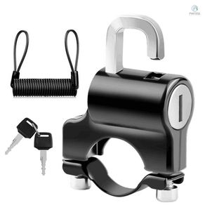 Mini Portable Helmet Lock Anti-Theft Safety Lock All-Metal with 2 Keys for 22-24mm Handlebar Bike Motorcycle Electric Scooter[24][New Arrival]