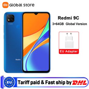 Global Version Xiaomi Redmi 9C Mobile Phone 3GB RAM 64GB ROM MediaTek Helio G35 6.53" 5000mAh 13MP Camera Smartphone