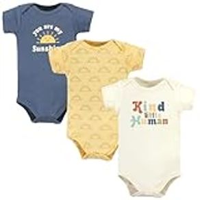 Hudson Baby Unisex Baby Cotton Bodysuits, Kind Human, 0-3 Months, Kind Human, 0-3 Months