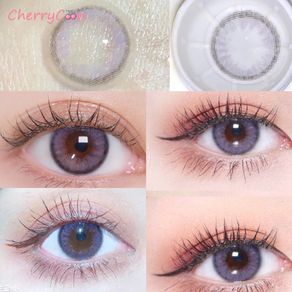 CherryCon mint violet purple Contact Lenses Annually Coloured Soft for Eyes Contact Lens Myopia Prescription degree 2pcs/Pair