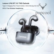 Lenovo LP40 TWS Earbuds Bluetooth 5.0 True Wireless Headphones Touch Control Sweatproof Sport Headset In-ear Earphones with Mic 300mAh Charging Case