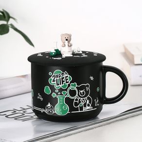 Starbucks 2020 Environmental Protection Bear Coffee Mug Color-changing Mug with Lid Water Cup Coffee Cup Ceramic 440ML