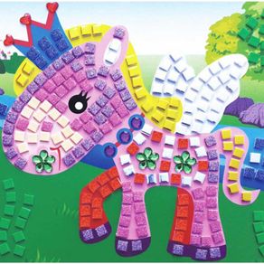 6 Pcs Kids Arts and Crafts, Toddler Arts and Crafts for Kids Ages 2-4  Years, 3D EVA Foam Mosaic Sticker Puzzle Game DIY Cartoon Animal Learning