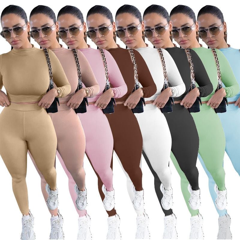 Sisterlinda Active Wear Woman Tracksuits Sets Crop Top Legging 2Pices  Sportswear Sportssuit Mujer Jogging Fitness Matching Suits - AliExpress