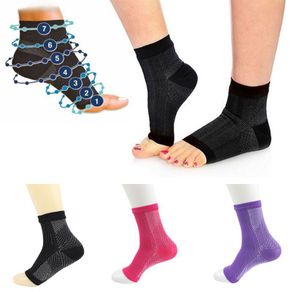 COLO ❤ Women Men Anti Fatigue Open Toe Pilates Compression Short Sports Socks