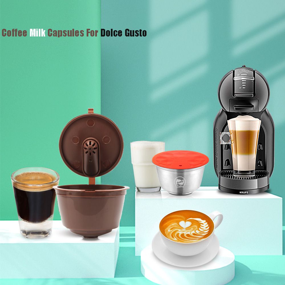 3 Pods 1 Tamper Dolce Gusto Reusable Capsule Recargable Nescafe Capsulas  Metal Dolce Gusto Filter Caps Dolce Gusto Reutilizables - AliExpress
