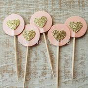 cheap hearts cupcake toppers picks Birthday Cupcake Topper, wedding bridal shower baby shower party cake topper