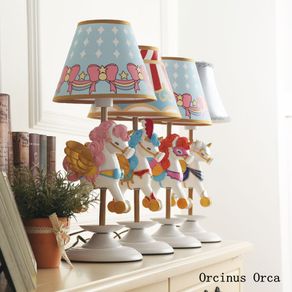 Cartoon color Unicorn table lamp Girl Bedroom children's room lamp cute creative pony LED decorative table lamp