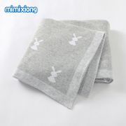 Baby Blankets 100%Cotton Knitted Newborn Infant Swaddle Wrap Easter Rabbit Toddler Boy Girl Stroller Bed Quilts 100*80cm Covers