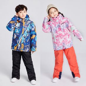 Kids Ski Suit Children Windproof Waterproof Warm Girls And Boy Snow Set Winter Snowboarding Skiing Pants And Jacket