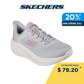 Skechers Women Max Cushioning Essential Hotshot Running Shoes - 129251-GYPK - Air-Cooled Goga Mat, Sneakers, Sport