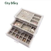 Acrylic Stackable cosmetic organizer jewelry Organizer brush holder Makeup box Transparent Storage