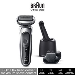 Braun Series 7 71-S7500cc Flex Electric Shaver for Men Rechargeable Wet & Dry Electric Razor Trimmer & Smart Care Center