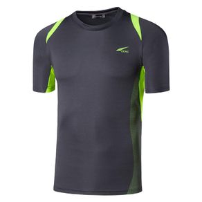 Jeansian Men's Sport Tee Shirt Tshirt T-shirt Running Gym Fitness Workout Football Short Sleve Dry Fit LSL601 Gray