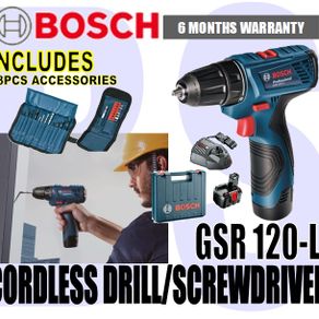 [BIRTHDAY SALE] BANSOON BOSCH Cordless Drill/Driver 12V (GSR 120-Li) comes with 23pcs screw bit /drill bit set 2pcs 12V battery &amp 1 charger.
