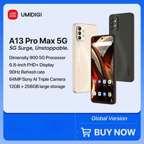 New UMIDIGI A13 Pro Max 5G Smartphone, Dimensity 900, 12GB+256GB, 64MP Triple Camera, 6.8'' FHD+ Display 5150mAh 90Hz Phone