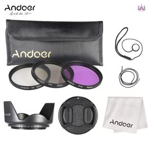 Andoer 49mm Filter Kit (UV+CPL+FLD) + Nylon Carry Pouch + Lens Cap + Lens Cap Holder + Lens Hood + Lens Cleaning Cloth