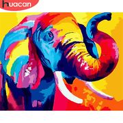 HUACAN Coloring By Number Elephant Animal Drawing On Canvas HandPainted Painting Art Gift DIY Pictures By Number Kits Home Decor