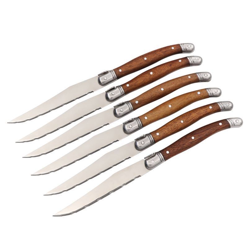 Jaswehome 6pcs Steak knives Serrated Edge Sharp Light Premium