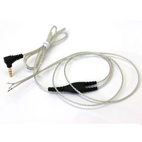 diy earphone wire with mic fever silver-plated with shielding wire