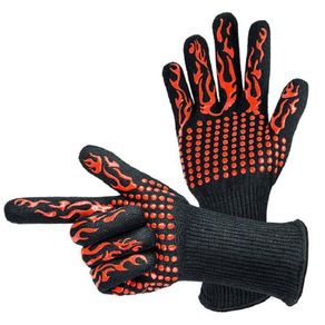 Rantion1 Pair Heat Resistant Gloves Thick Silicone Cooking Baking Barbecue Oven BBQ Grill Mittens Dish Washing Gloves Kitchen