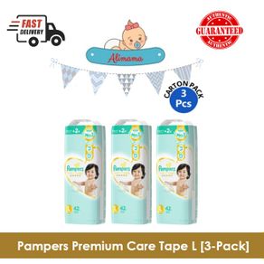 [Bundle of 3 Packs] Pampers Premium Care Baby Diapers Tape L - Japan Diapers