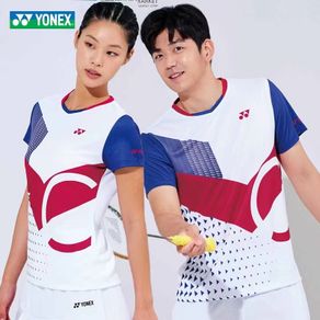 2023 New Korean version yonex badminton jersey Men's and women's quick drying breathable training sportswear Championships team jersey tennis jersey