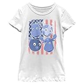 Nickelodeon Backyardigans Into The Thick Girls Short Sleeve Tee Shirt, White