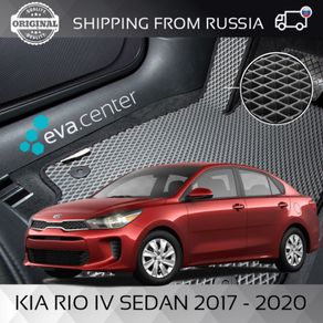 Eva car mats on Kia Rio IV (4) 2017 - 2020 set of 4 mats and jumper/Eva mats on auto