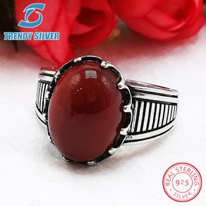 silver 925 fine jewelry man rings men accessories turquoise gemstone natural onyx agate wholesale TRENDY SILVER