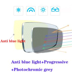 1.56 1.61 1.67 Index Progressive+photochromic Lens Anti Blue Light Lenses Multifocal Transition UV400 Anti Scratch Resin