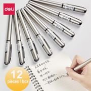 Deli Gel pen S26 men's business office signature student stationery black carbon pen metal pen holder