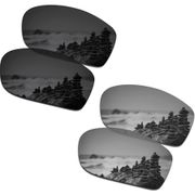 SmartVLT 2 Pairs Polarized Sunglasses Replacement Lenses for Oakley Fives Squared Stealth Black and Silver Titanium