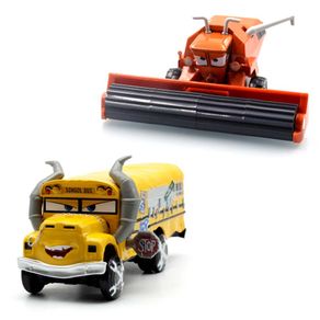 1:55 Disney Pixar Cars 3 2 Lightning McQueen Jackson School Bus Miss  Fritter Diecast Metal Metal Alloy Childrens Toy Car