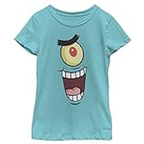 Nickelodeon Spongebob Squarepants Planktin Dress Girls Short Sleeve Tee Shirt, Tahiti Blue