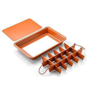 Brooklyn Brownie Copper Nonstick Baking Pan with Built-in Slicer