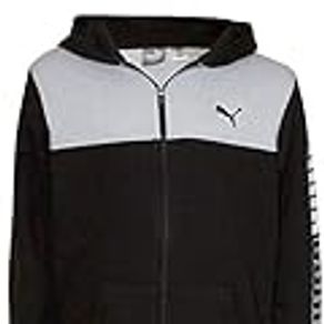 Puma Color Block Hooded Sweatshirt Big Boy's Zip Front Puma Black Sz XL 91192365