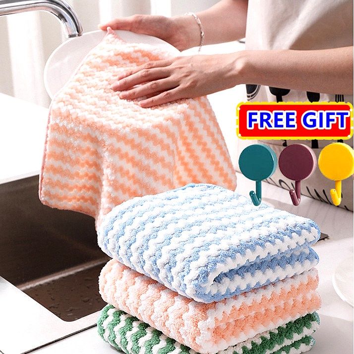 Sinland 300gsm Super Absorbent Household Microfiber Dish Towel Kitchen Rags  Dishcloth Cleaning Cloths Hot Sale 30cmx30cm 10 Pack