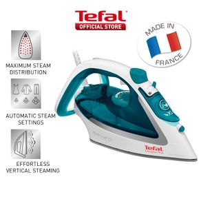 Tefal Easygliss Steam Iron FV5718 - 2500W Durilium Airglide Soleplate Anti-drip 195g/min steam boost Made in France