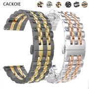 Watch Band 22mm 20mm For samsung Galaxy Watch 46mm 42mm gear s3 frontier Stainless Steel Strap Active2 Huawei GT2 Metal Bracelet