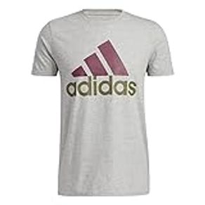 adidas Basic Badge of Sport Tee Medium Grey Heather/Victory Crimson/Focus Olive 2XL