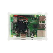 For Raspberry Pi 3 Model B+(Plus) Acrylic Case Transparent Box Cover Shell + Cooling Fan+Aluminum Heat Sink For Raspberry Pi 3