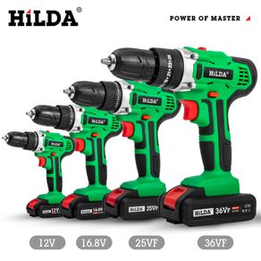 HILDA Electric Drill Cordless Screwdriver Lithium Battery Mini