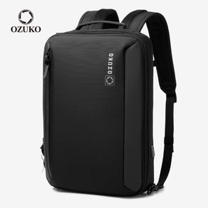 QOHNK 15.6Laptop Waterproof Backpack Men Anti theft Male Mochila USB Charging Backpack Schoolbags For Teens Travel Work