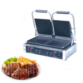 Double Plate Electric Sandwich Press Panini Grill ZF