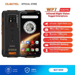 "OUKITEL WP7 6.53""FHD+ 48MP 6GB 128GB Ip68 9V/2A 8000mAh Battery Rugged Waterproof handphone MT6779 Octa Core 48MP Triple Camera  mobile phone"