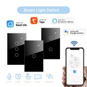 Tuya Smart Life WIFI US wall light touch switch, US crystal, glass panel App remote control Timing  via Siri,Alexa,google home