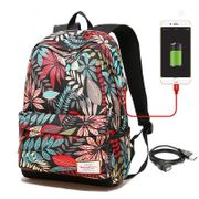 Teenage Girl's School Rucksack College Bookbag Lady Travel Backpack with USB Charging Port 14Inch Laptop Bag Student School Bag