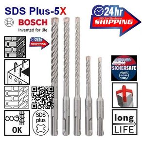 Bosch SDS Plus-5X Concrete Drill Bits Steel Bar 5.5mm 6mm 8mm 10mm 11mm 12mm 14mm 16mm SDS Plus 5 Cross Blade 4 Blade